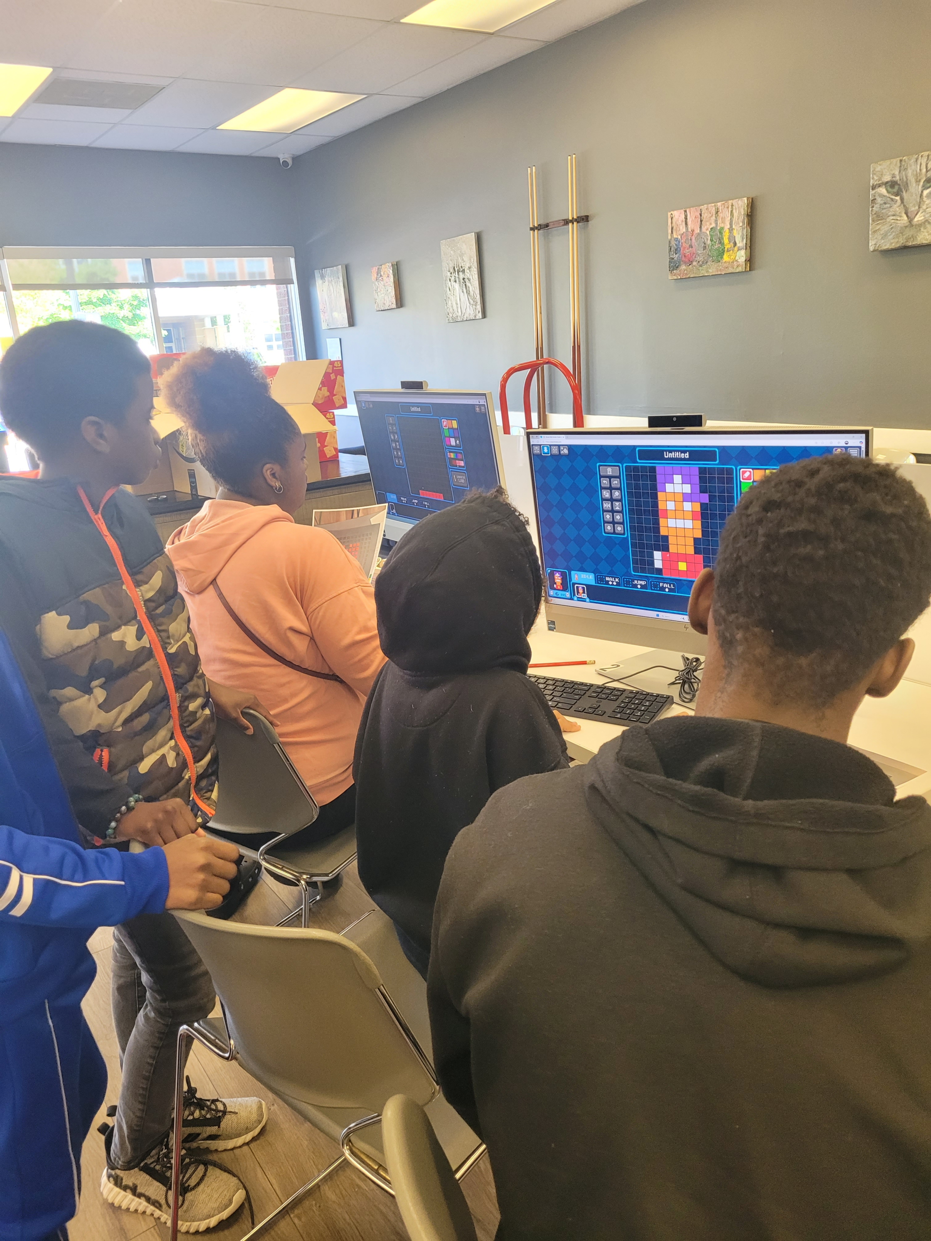 Students at a STEM workshop